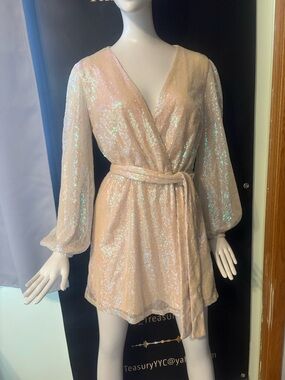 Symphony Iridescent Sequin Top in Blush and Aqua